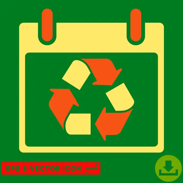 Recycling Kalender Tag Vektor eps Symbol — Stockvektor