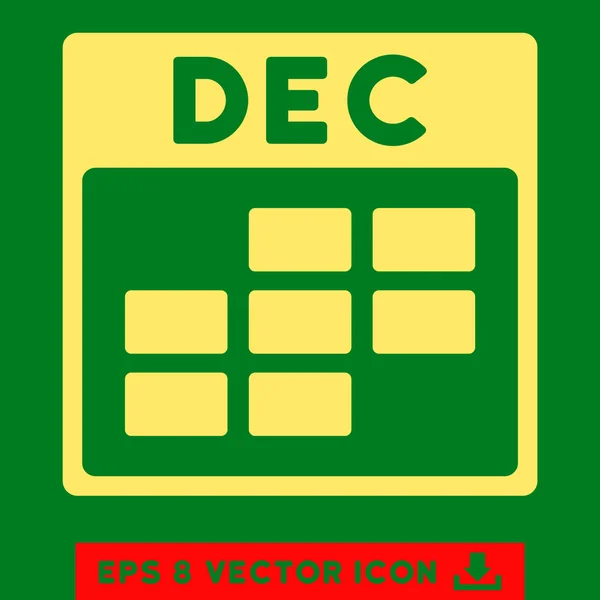 Dezembro Calendário Grade Vector Eps Ícone — Vetor de Stock