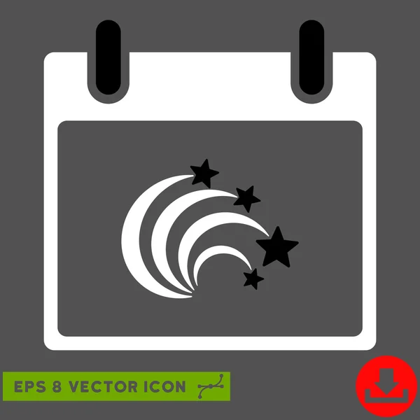 Festive Fireworks Calendar Day Vector Eps Icon — Stock Vector