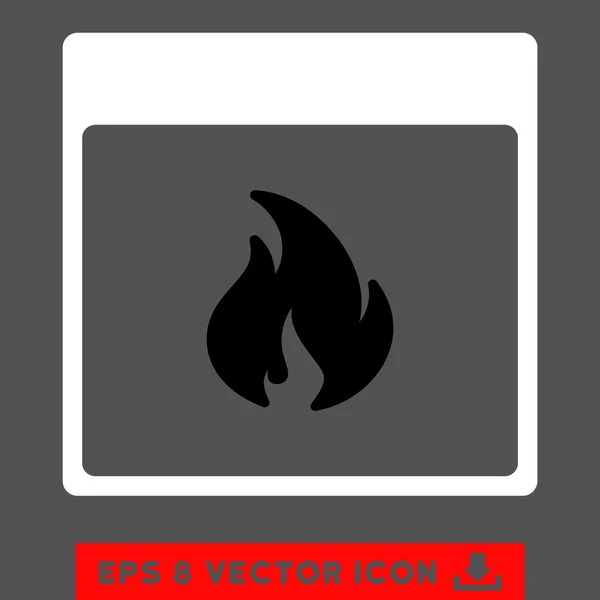 Fire Calendar Page Vector Eps Icon — Stock Vector