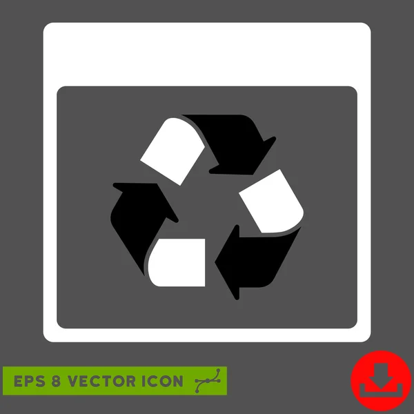 Recycling Kalender Seite Vektor eps Symbol — Stockvektor