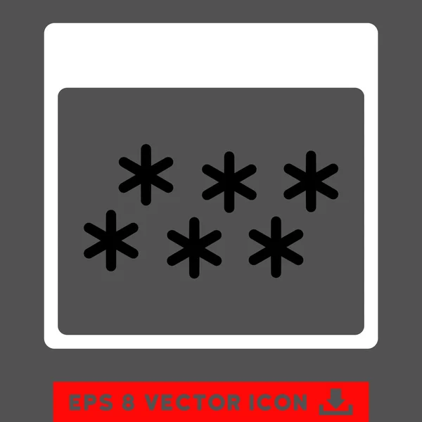 Flocos de neve Calendário Página Vector Eps Icon — Vetor de Stock