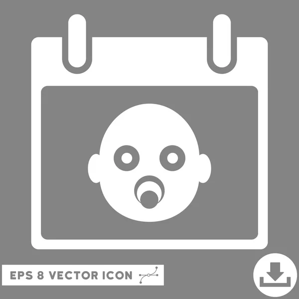Bebé cabeza calendario día vector eps icono — Archivo Imágenes Vectoriales