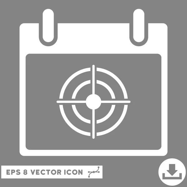 Calendário Bullseye Dia Vector Eps Ícone — Vetor de Stock