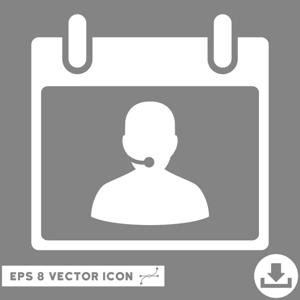 Call Center Manager Calendario Día Vector Eps Icono — Vector de stock