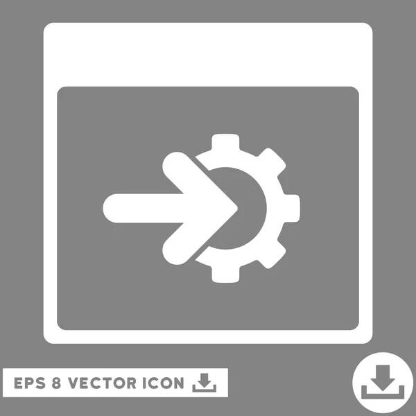 Página de calendário de integração Cog Vector Eps Icon — Vetor de Stock