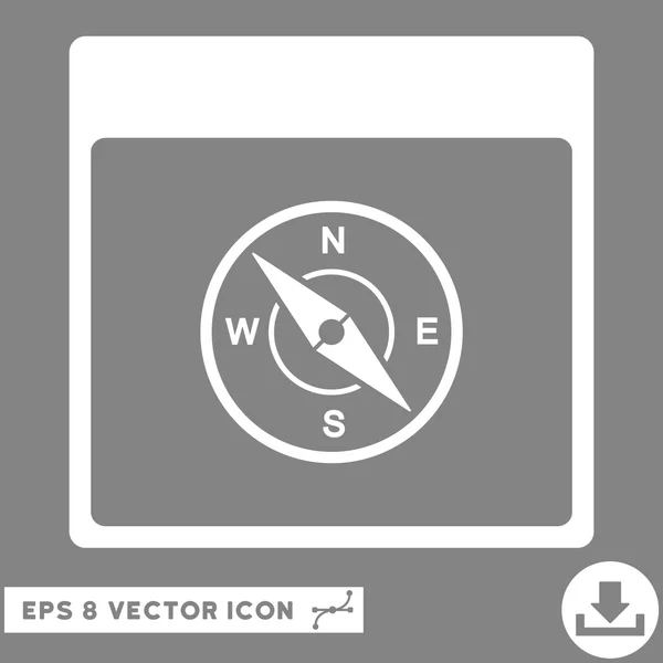 Compass Calendar Page Vector Eps Icon — Stock Vector