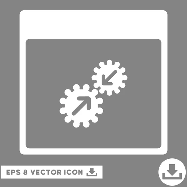 Gears Integration Calendar Page Vector Eps Icon — Stock Vector