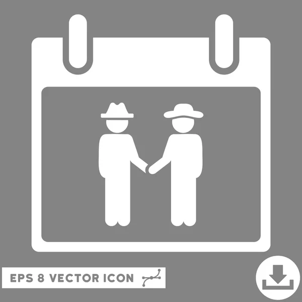 Gemtlemen Handshake Calendario Día Vector Eps Icono — Vector de stock