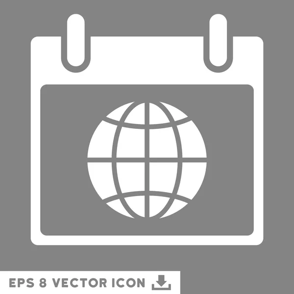 Globe Calendar Page Vector Eps Icon — Stock Vector