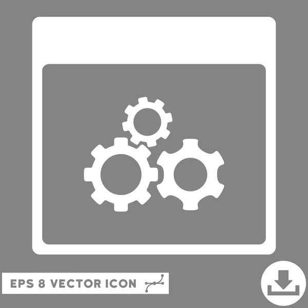 Mechanika fogaskerekek Calendar oldal vektor Eps ikon — Stock Vector