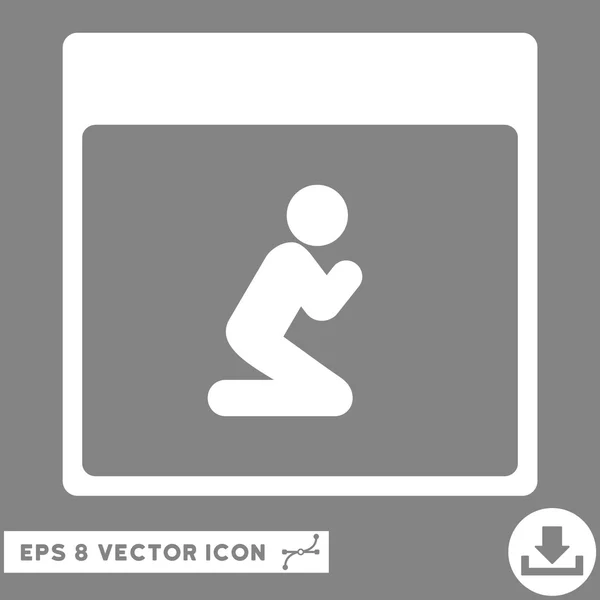 Beten Person Kalenderseite Vektor eps Symbol — Stockvektor