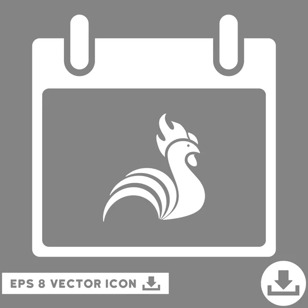 Galo Calendário Dia Vector Eps Ícone — Vetor de Stock