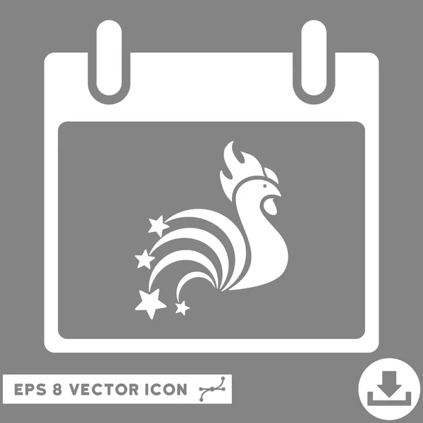 Galo fogos de artifício calendário Dia Vector Eps Icon — Vetor de Stock