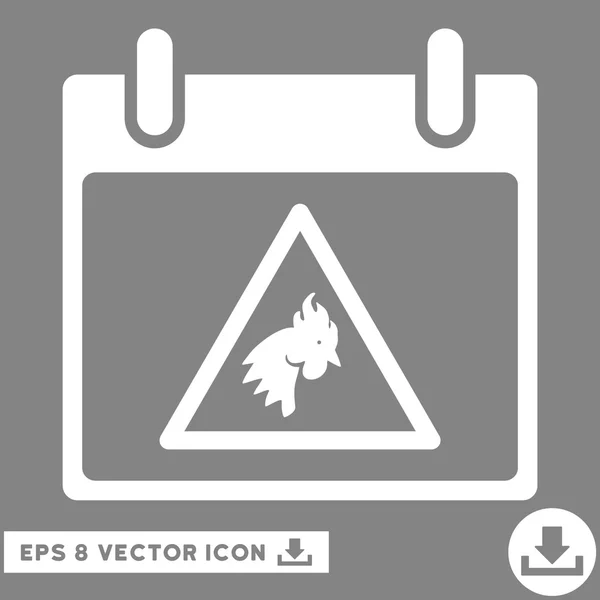 Galo Aviso Calendário Dia Vector Eps Icon — Vetor de Stock