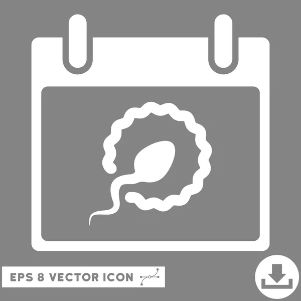 Esperma Inseminação Calendário Página Vector Eps Icon — Vetor de Stock