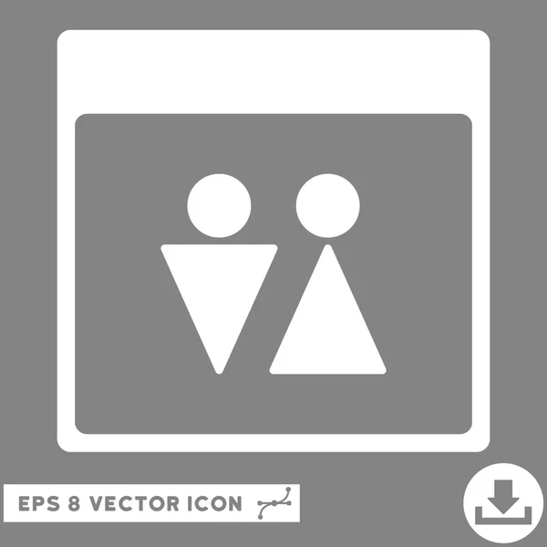 WC Personnes Calendrier Page Vector Eps Icône — Image vectorielle