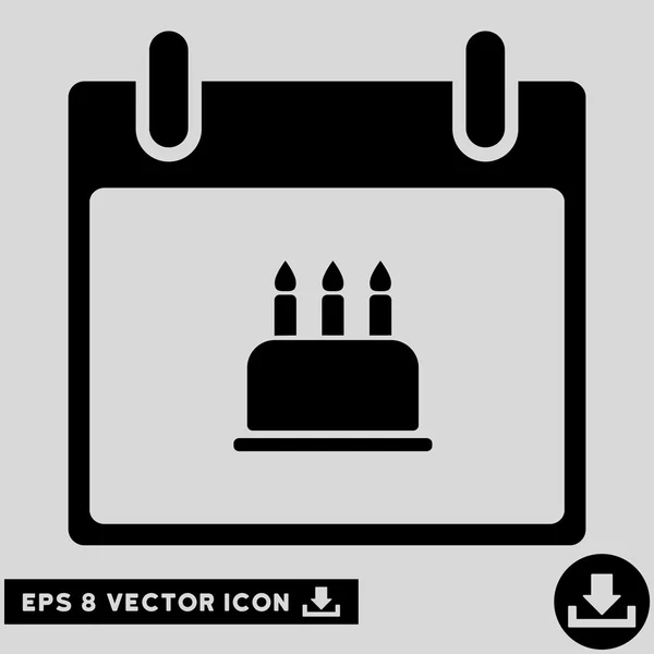 Aniversário Bolo Calendário Dia Vector Eps Ícone — Vetor de Stock