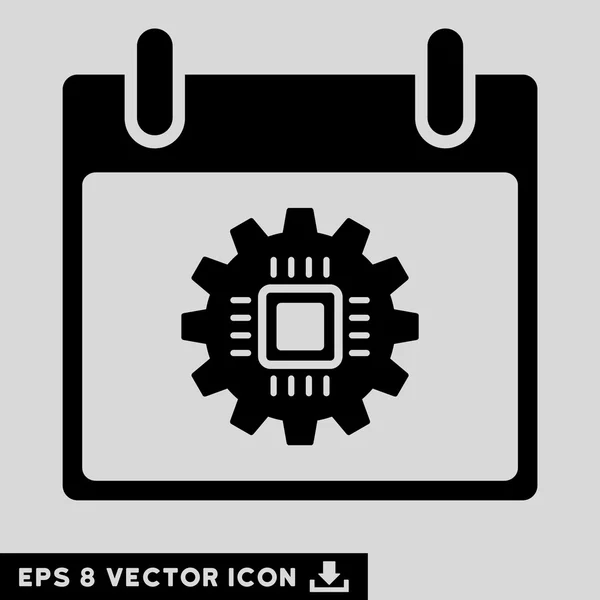 Chip Gear Calendário Dia Vector Eps Ícone —  Vetores de Stock