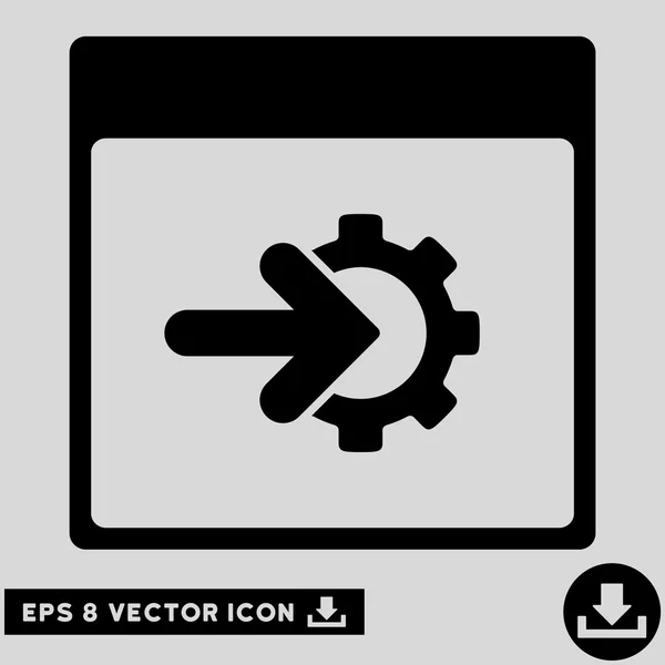 Cog Intégration Calendrier Page vectorielle Eps Icône — Image vectorielle