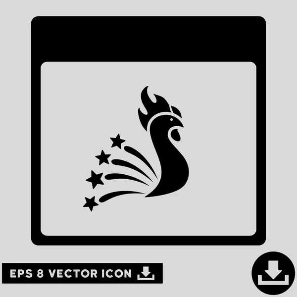 Calendario de gallos festivos Página Vector Eps icono — Vector de stock