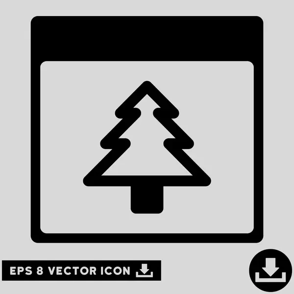 Calendario del árbol de abeto Página Vector Eps icono — Vector de stock