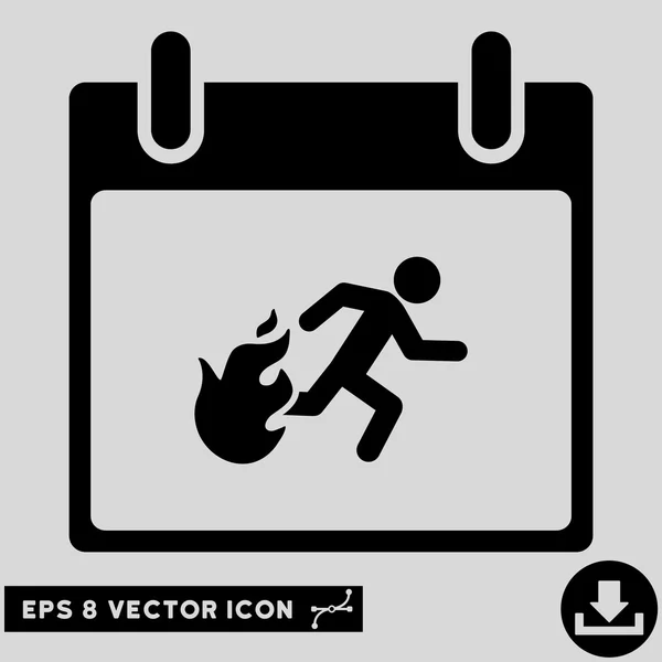 Évacuation d'incendie Homme Calendrier Jour vectoriel Eps Icône — Image vectorielle