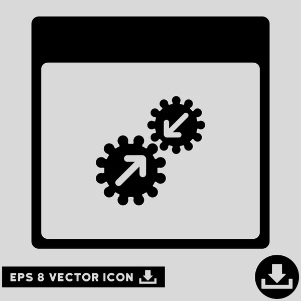 Ozubená kola integrace kalendáře stránky vektorové Eps ikona — Stockový vektor