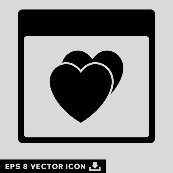 Corazones Calendario Página Vector Eps icono — Vector de stock