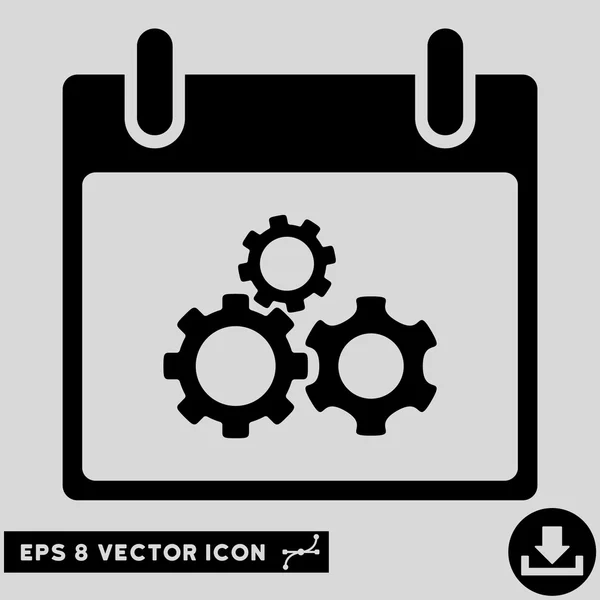 Mechanik Getriebe Kalendertag Vektor eps Symbol — Stockvektor