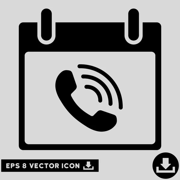 Telefone Chamada Calendário Dia Vector Eps Ícone — Vetor de Stock