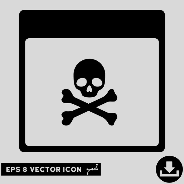 Poison Skull Calendar Page Vector Eps Icon — Stock Vector