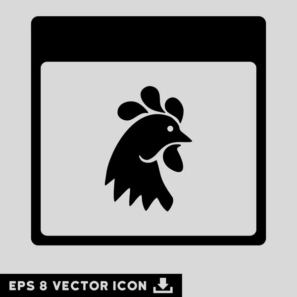 Rooster Head Calendar Página Vector Eps icono — Vector de stock