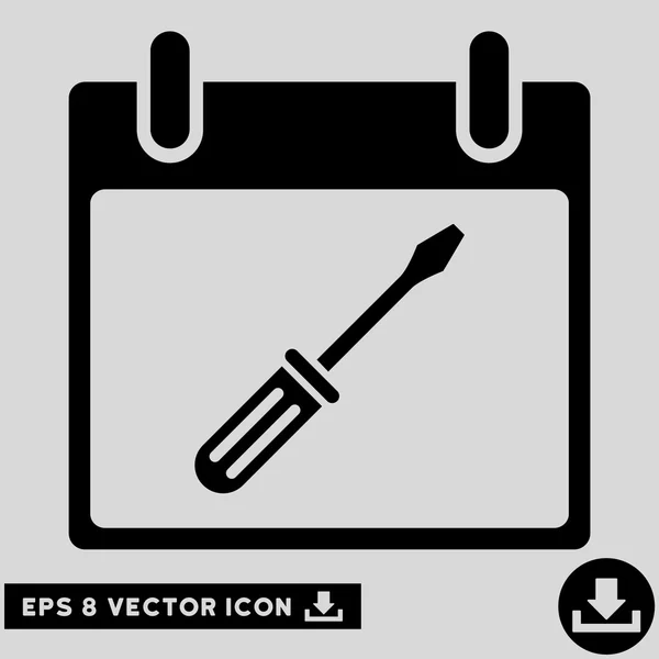 Destornillador Afinación Calendario Día Vector Eps Icono — Vector de stock