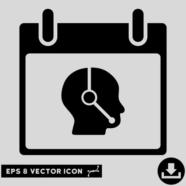 Telemarketing Operator Calendar Day Vector Eps Icon — Stock Vector