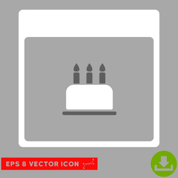 Birthday Cake Calendar Page Vector Eps Icon — Stock Vector