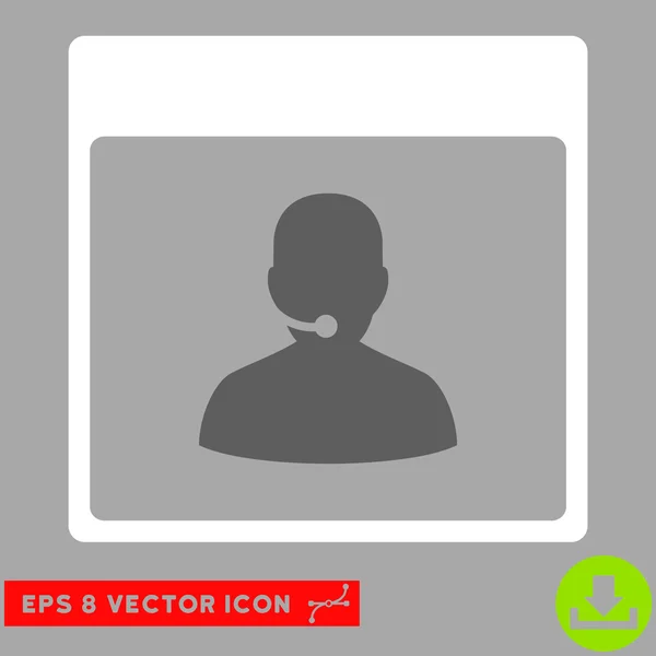 Call Center Manager Kalender Seite Vektor eps Symbol — Stockvektor