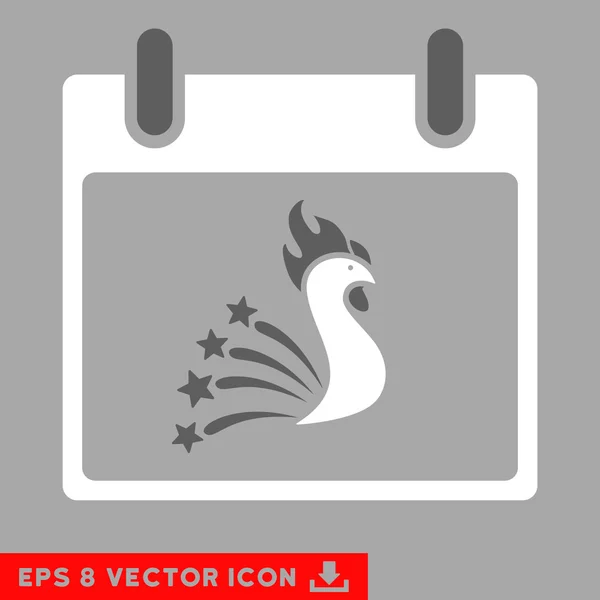 Festive Rooster Calendar Day Vector Eps Icon — Stock Vector