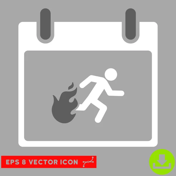 Évacuation d'incendie Homme Calendrier Jour vectoriel Eps Icône — Image vectorielle