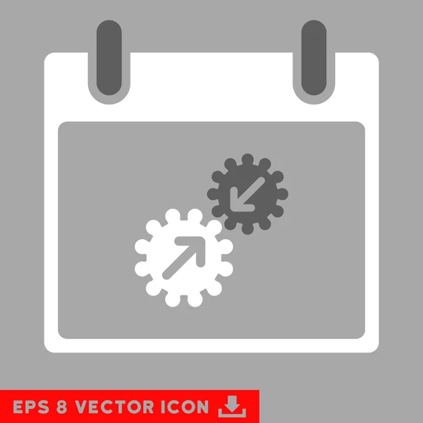 Engranajes Integración Calendario Día Vector Eps Icono — Vector de stock