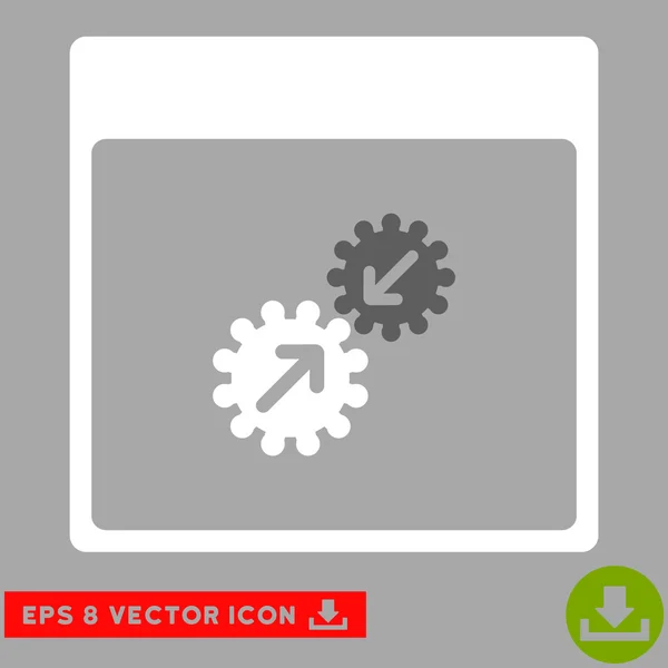 Gears Integration Calendar Page Vector Eps Icon — Stock Vector