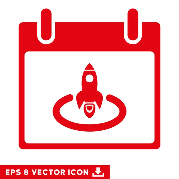 Rocket Start Calendar Page Vector Eps Icon — Stock Vector