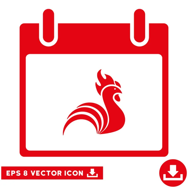 Día del calendario del gallo Vector Eps icono — Vector de stock