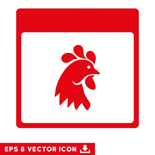 Galo cabeça calendário página vetor Eps ícone — Vetor de Stock