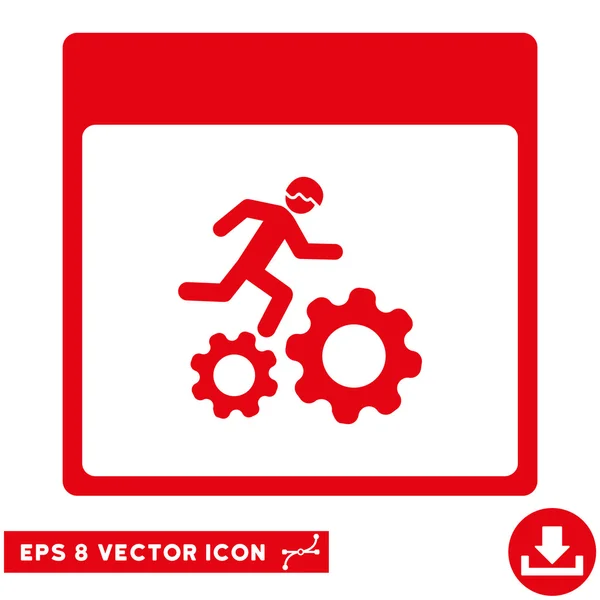 Correndo Trabalhador Calendário Página Vector Eps Icon — Vetor de Stock