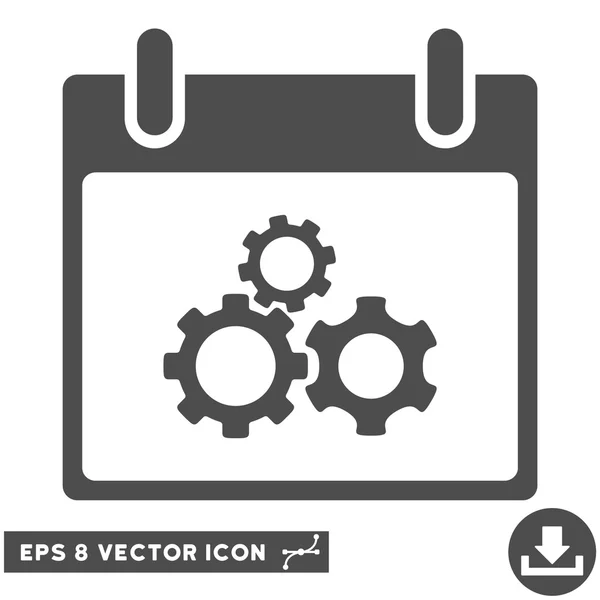 Mecánica Engranajes Calendario Día Vector Eps Icono — Vector de stock