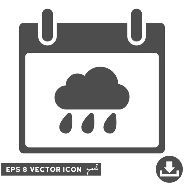 Regen Wolke Kalender Tag Vektor eps Symbol — Stockvektor
