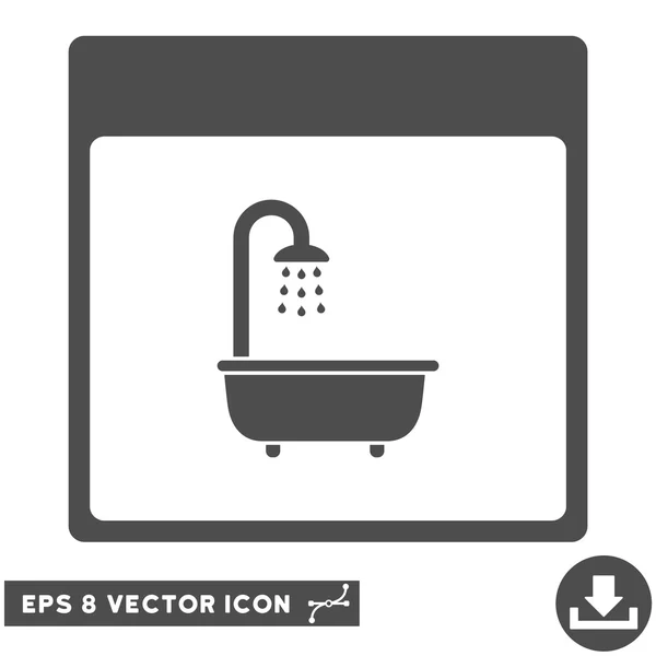 Chuveiro Banho Calendário Página Vector Eps Ícone — Vetor de Stock