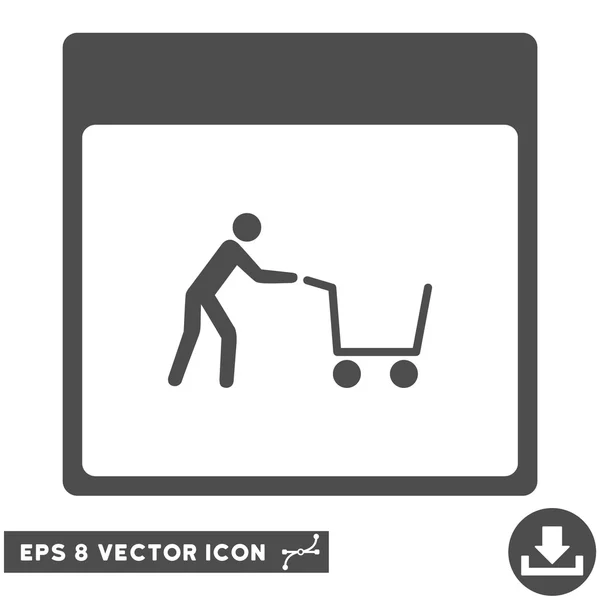 Cesta de la compra Calendario Página Vector Eps Icono — Vector de stock
