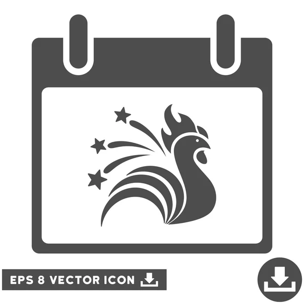 Sparkle Gallo Calendario Día Vector Eps icono — Vector de stock